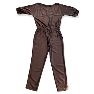 RACHEL Rachel Roy Shimmery Brown Jumpsuit